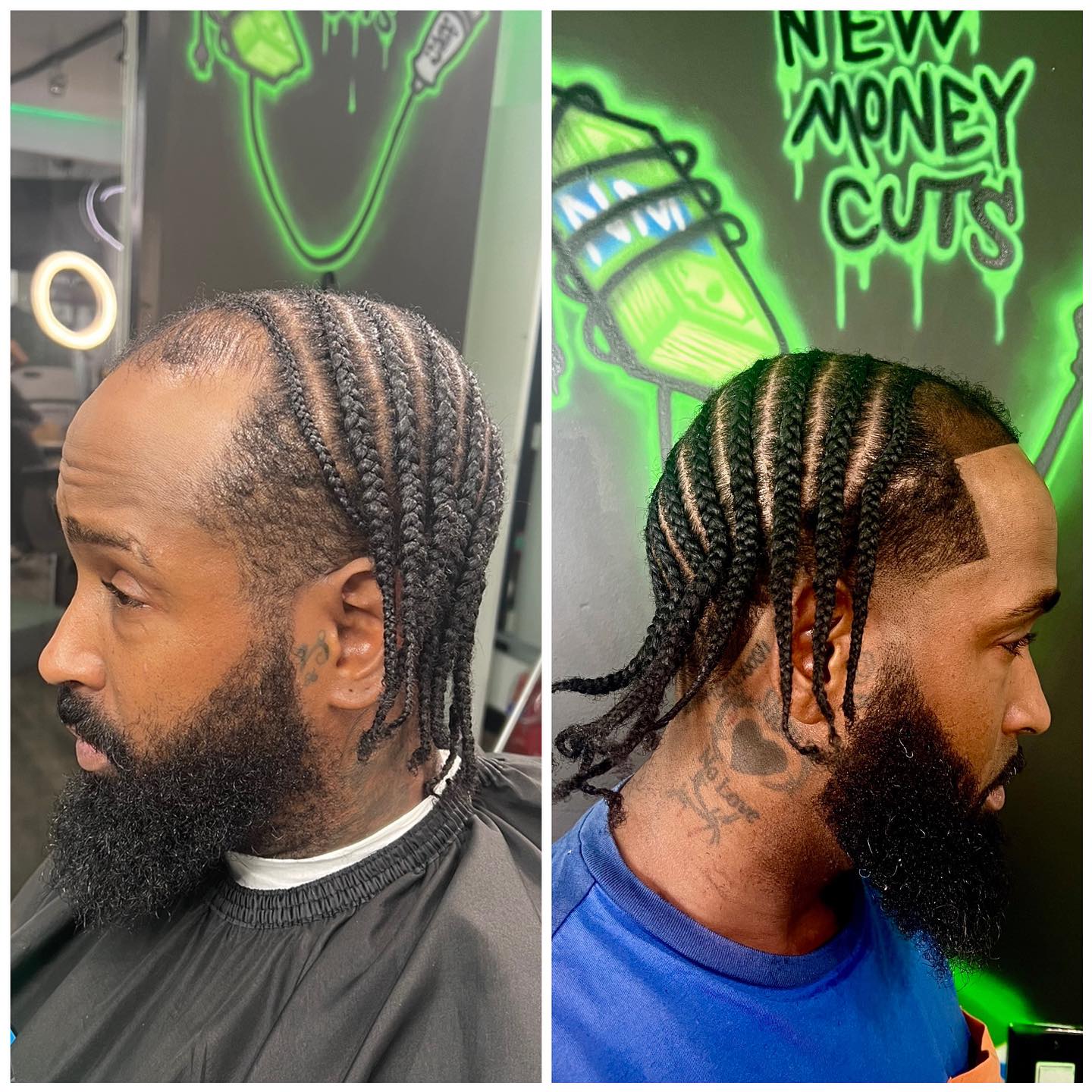 Beard sculpt and shape-up at New Money Cuts Barbershop Brooklyn